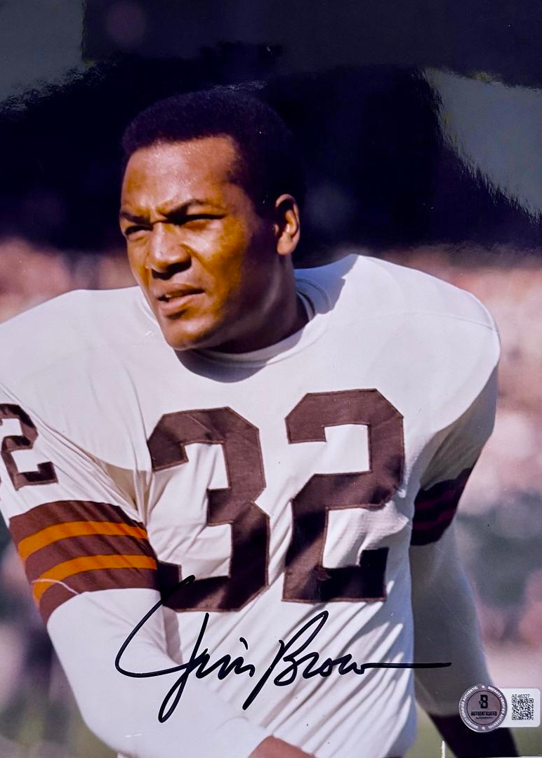 Jim Brown Signed 8x10 Photo Cleveland Browns - Beckett COA